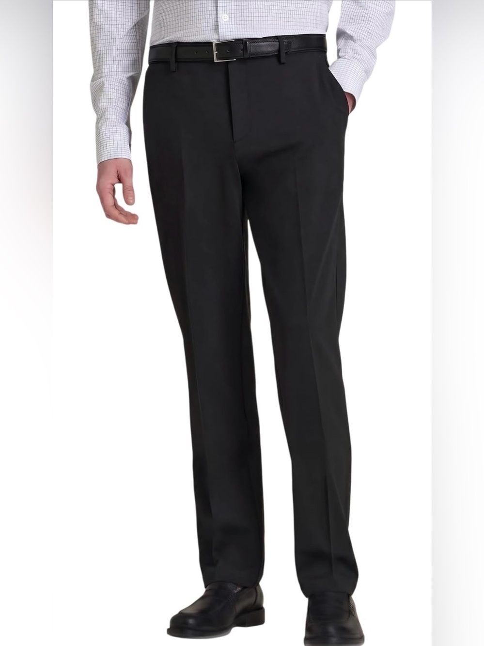 Men's Black Dress Pants - Classic Formal Trousers 40W / 32L